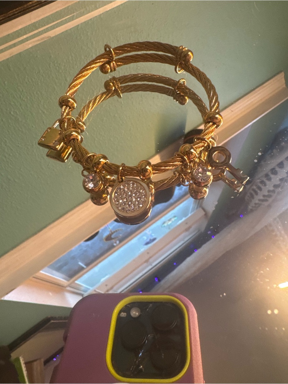 Gold-Tone Crystal Charm Bracelet - Women's Jewelry - Picture 2 of 3